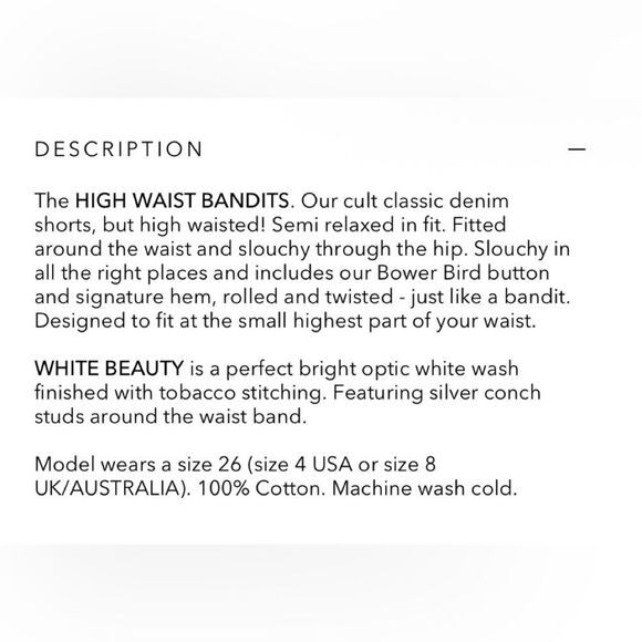 One Teaspoon studded jean short Bandits in White Beauty High Waist. 29 NWT - Picture 10 of 16